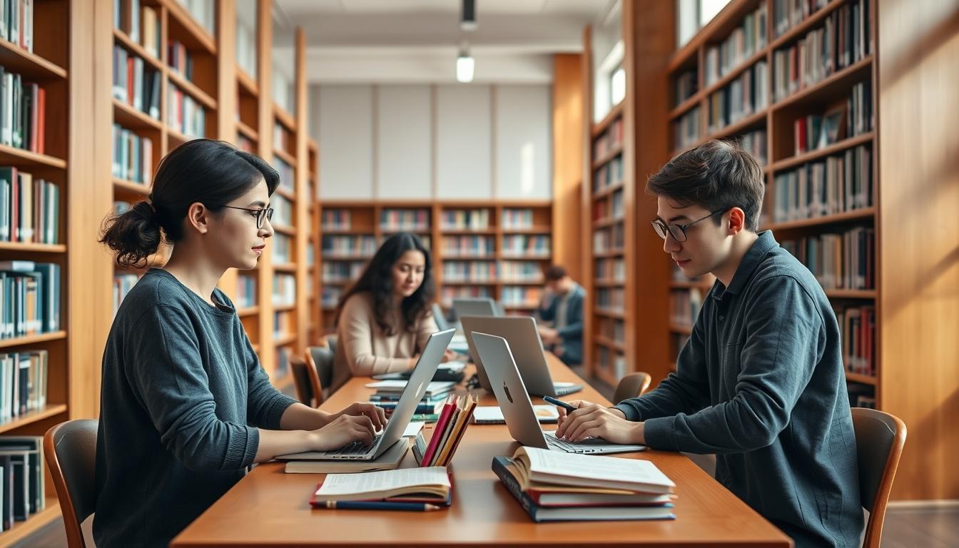 Student using a study guide to organize academic notes
