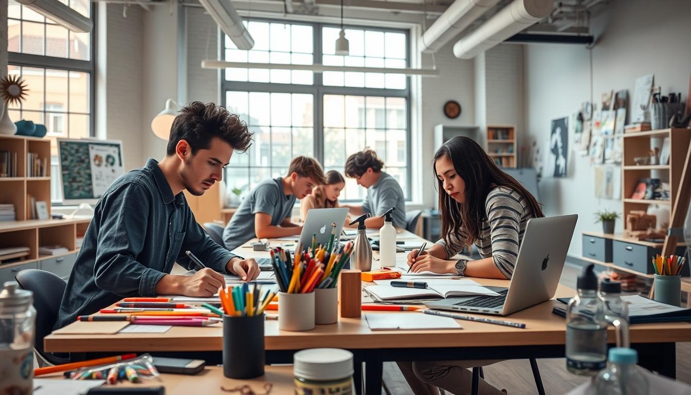 Students working in research laboratory